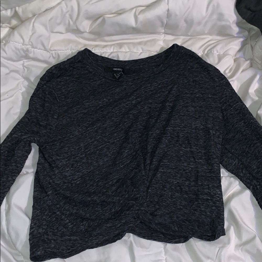 gray forever 21 crop top